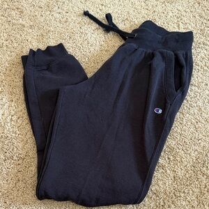 Champion Black Fleece Jogger Sweatpants with Logo